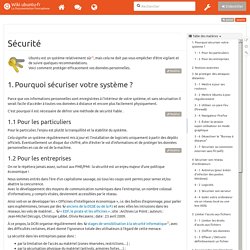 securite [Wiki ubuntu-fr]