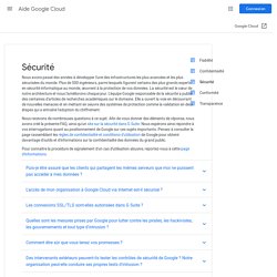Sécurité - Aide Google Cloud