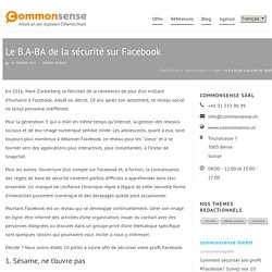 Le B.A-BA de la sécurité sur Facebook - commonsense GmbH