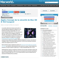 Apple s'occupe de la sécurité de Mac OS X 10.5 Leopard