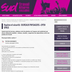 Hygiène et sécurité : BUREAUX PAYSAGERS = OPEN SPACE - Sud-Travail-Affaires-Sociales