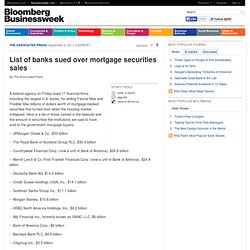 List of banks sued over mortgage securities sales