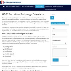 HDFC Securities Brokerage Calculator 2020