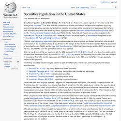 Securities regulation in the United States