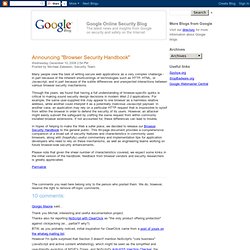 Announcing "Browser Security Handbook"