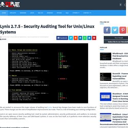 Lynis 2.7.5 - Security Auditing Tool for Unix/Linux Systems
