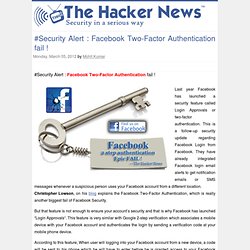 #Security Alert : Facebook Two-Factor Authentication fail !