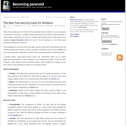 » The best free security tools for Windows » Becoming paranoid » Tips about computer security, privacy and staying safe online