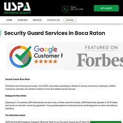 #1 Security Guard Company Boca Raton FL - Bodyguard Services