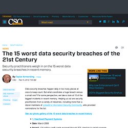The 15 worst data security breaches of the 21st Century