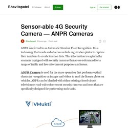Sensor-able 4G Security Camera — ANPR Cameras