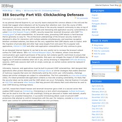 IEBlog : IE8 Security Part VII: ClickJacking Defenses