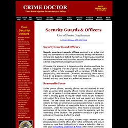 Security Guards Officers, Use of Force Continuum, security consultant, Chris McGoey, security guard expert