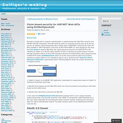 Claim-based-security for ASP.NET Web APIs using DotNetOpenAuth « Zulfiqar's weblog