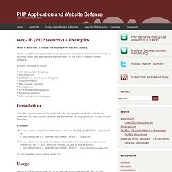 PHP Application and Website Defense