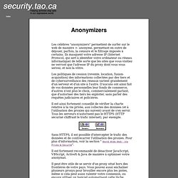 security.tao.ca (en français) : Anonymizers