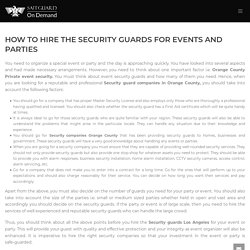 How To Hire The Security Guards For Events And Parties