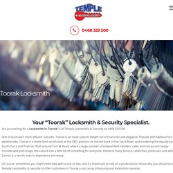 Toorak Security Locksmith - Temple Locksmiths