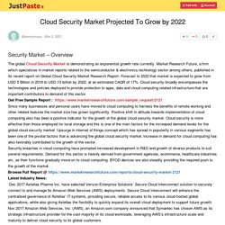 Cloud Security Market Projected To Grow by 2022