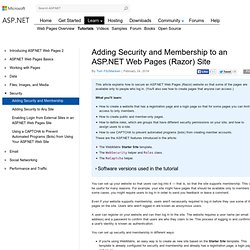 Adding Security and Membership