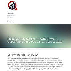 Cloud Security Market -Growth Drivers, Opportunities and Forecast Analysis to 2022