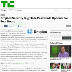 Dropbox Security Bug Made Passwords Optional For Four Hours