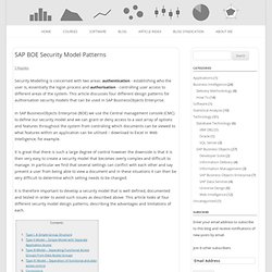 SAP BOE Security Model Patterns