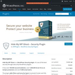 Hide My WP Ghost – Security Plugin – WordPress plugin