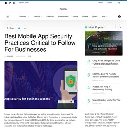 Mobile App Security Changing the Way of Business Success