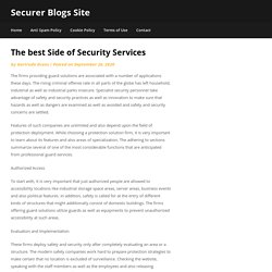 The best Side of Security Services – Securer Blogs Site
