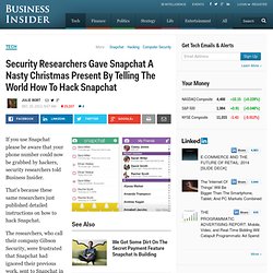Security Folks Share Snapchat Hack