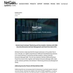 NetGain Systems Adds Security and Cloud Solutions to its Portfolio -