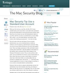 The Mac Security Blog » Mac Security Tip: Use a Standard User Account