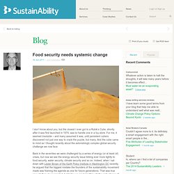 Food security needs systemic change – Blog
