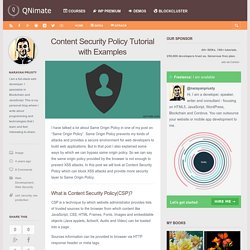 Content Security Policy Tutorial with Examples