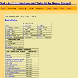 Sed - An Introduction and Tutorial