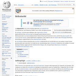 Sédentarité
