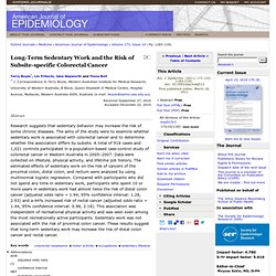 Long-Term Sedentary Work and the Risk of Subsite-specific Colorectal Cancer