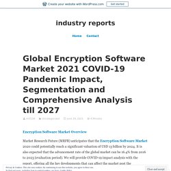 Global Encryption Software Market 2021 COVID-19 Pandemic Impact, Segmentation and Comprehensive Analysis till 2027