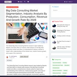 Big Data Consulting Market Segmentation, Industry Analysis By Production, Consumption, Revenue And Growth Rate By 2028