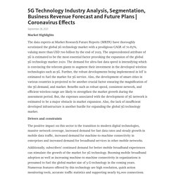 5G Technology Industry Analysis, Segmentation, Business Revenue Forecast and Future Plans