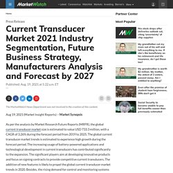 Current Transducer Market 2021 Industry Segmentation, Future Business Strategy, Manufacturers Analysis and Forecast by 2027