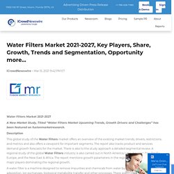 Water Filters Market 2021-2027, Key Players, Share, Growth, Trends and Segmentation, Opportunity more…