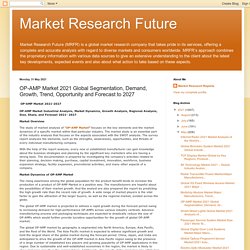 Market Research Future: OP-AMP Market 2021 Global Segmentation, Demand, Growth, Trend, Opportunity and Forecast to 2027