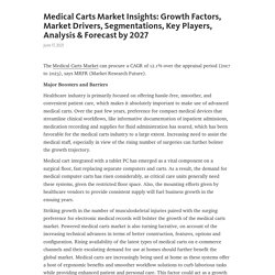 Medical Carts Market Insights: Growth Factors, Market Drivers, Segmentations, Key Players, Analysis & Forecast by 2027 – Telegraph