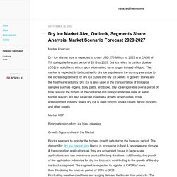 Dry Ice Market Size, Outlook, Segments Share Analysis, Market Scenario Forecast 2020-2027