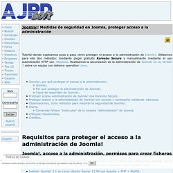 Medidas de seguridad en Joomla, proteger acceso a la administración Proyecto AjpdSoft