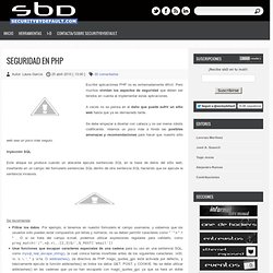 Seguridad en PHP