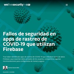 Fallos de seguridad en apps de rastreo de COVID‑19 que utilizan Firebase