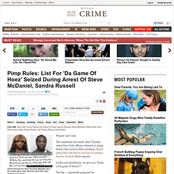 Pimp Rules: List For 'Da Game Of Hoez' Seized During Arrest Of Steve McDaniel, Sandra Russell